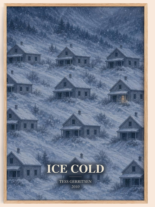 Ice Cold watercolour book poster by Tess Gerritsen – framed literary art print