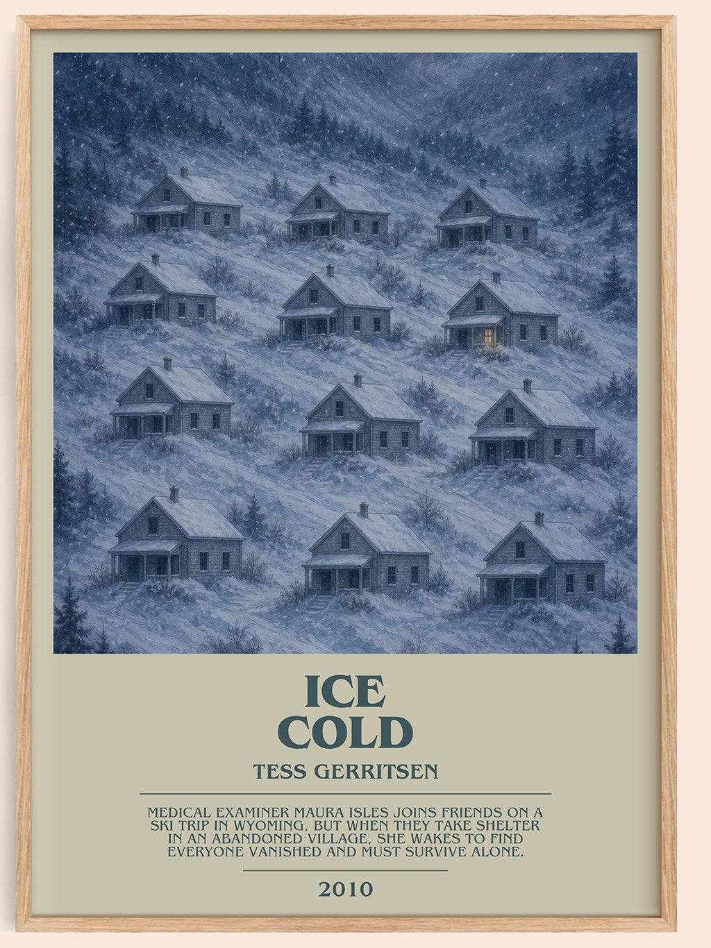 Ice Cold bookish book poster by Tess Gerritsen – framed literary art print