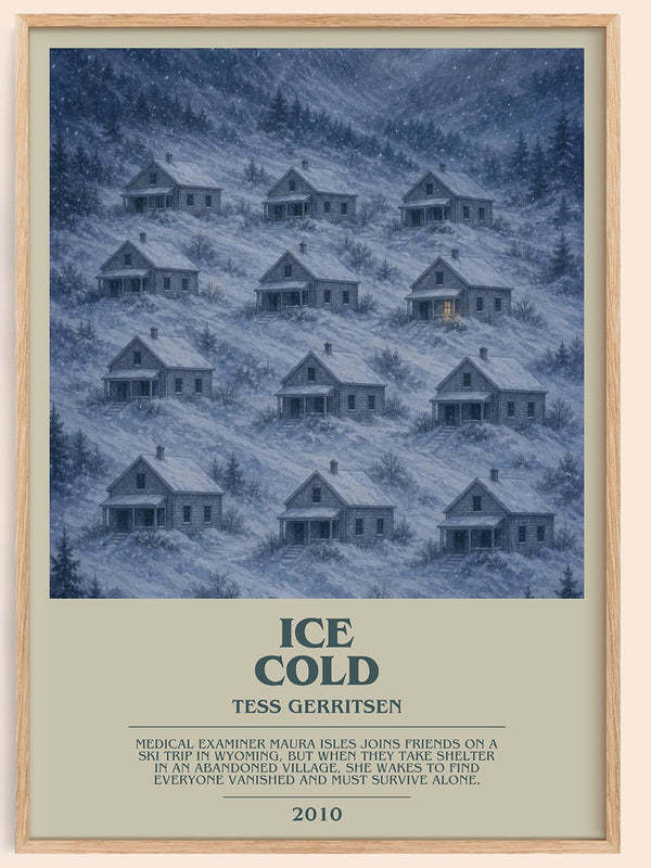 Ice Cold bookish book poster by Tess Gerritsen – framed literary art print