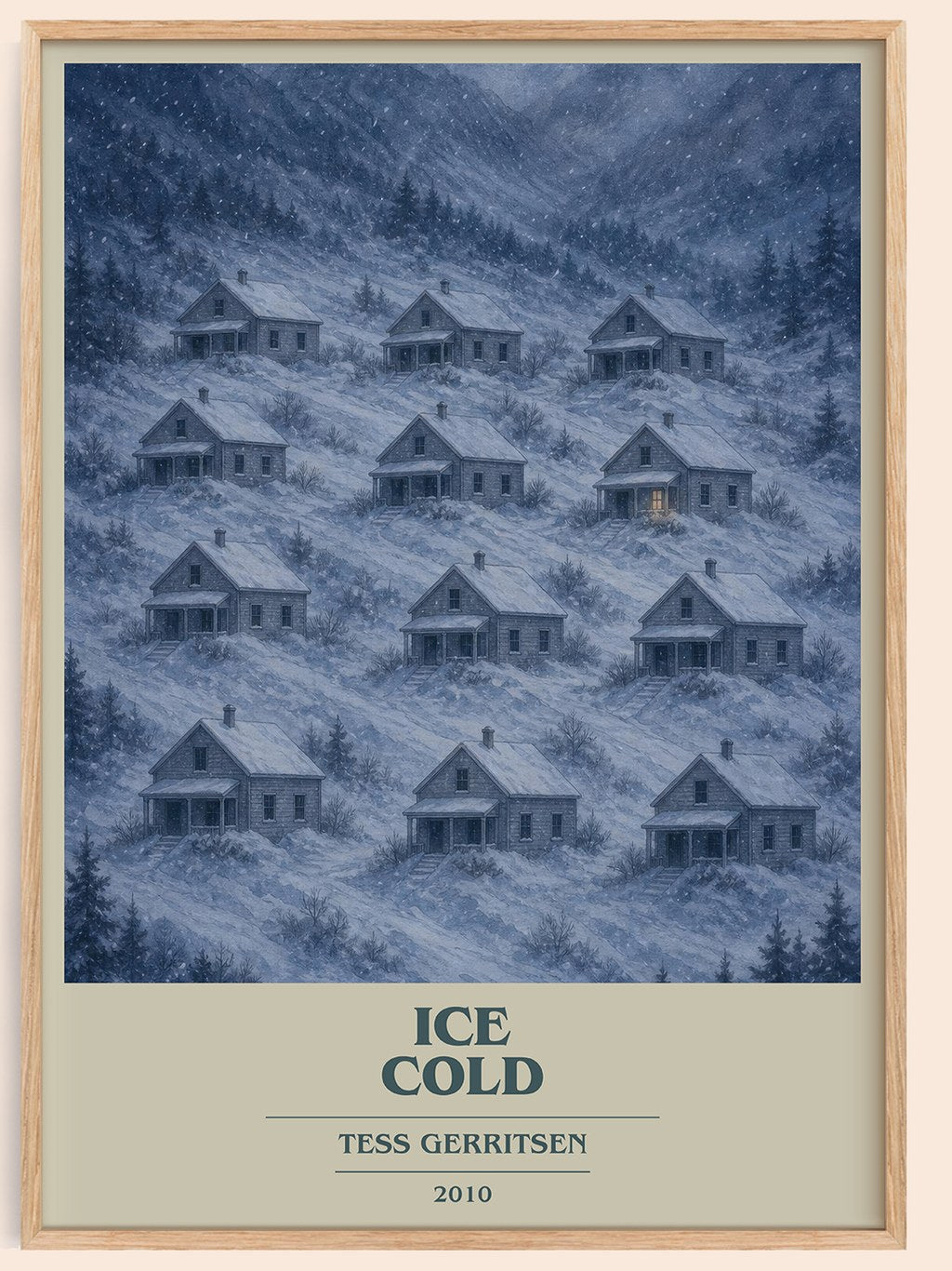 Ice Cold book cover book poster by Tess Gerritsen – framed literary art print