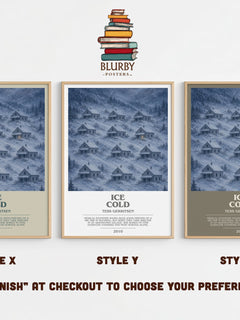 Ice Cold bookish print in frame leaning in hallway – thriller wall art
