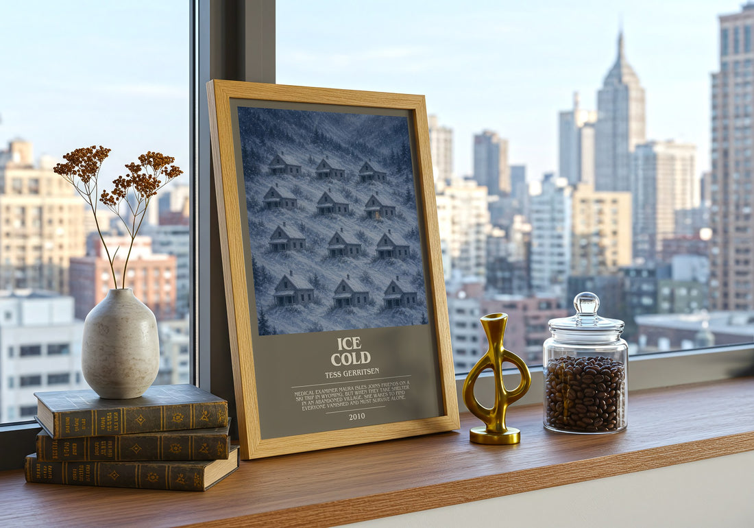 Ice Cold bookish print framed by window – literary home decor
