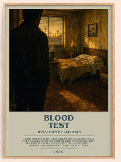Blood Test bookish book poster by Jonathan Kellerman – framed literary art print