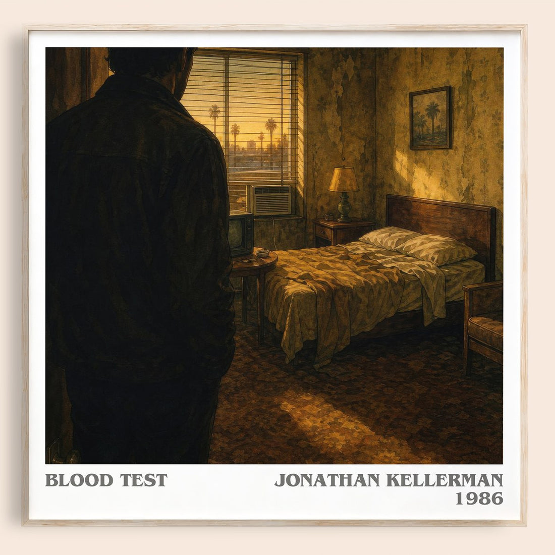 Blood Test literary book poster by Jonathan Kellerman – framed literary art print