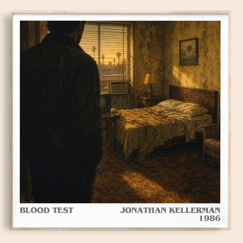 Blood Test literary book poster by Jonathan Kellerman – framed literary art print
