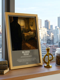 Blood Test bookish print framed by window – literary home decor