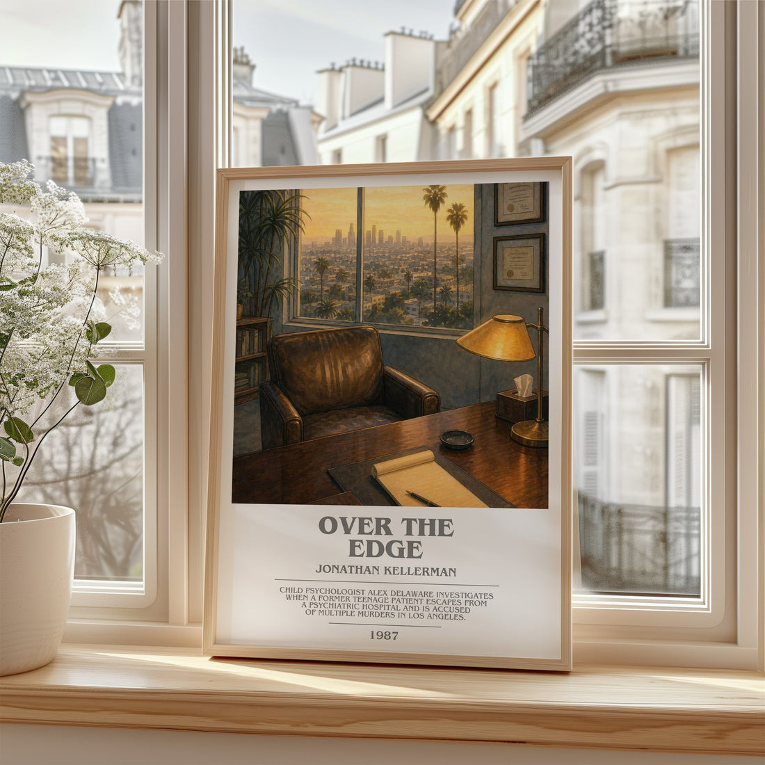Over the Edge bookish poster colour and style options – Jonathan Kellerman book art