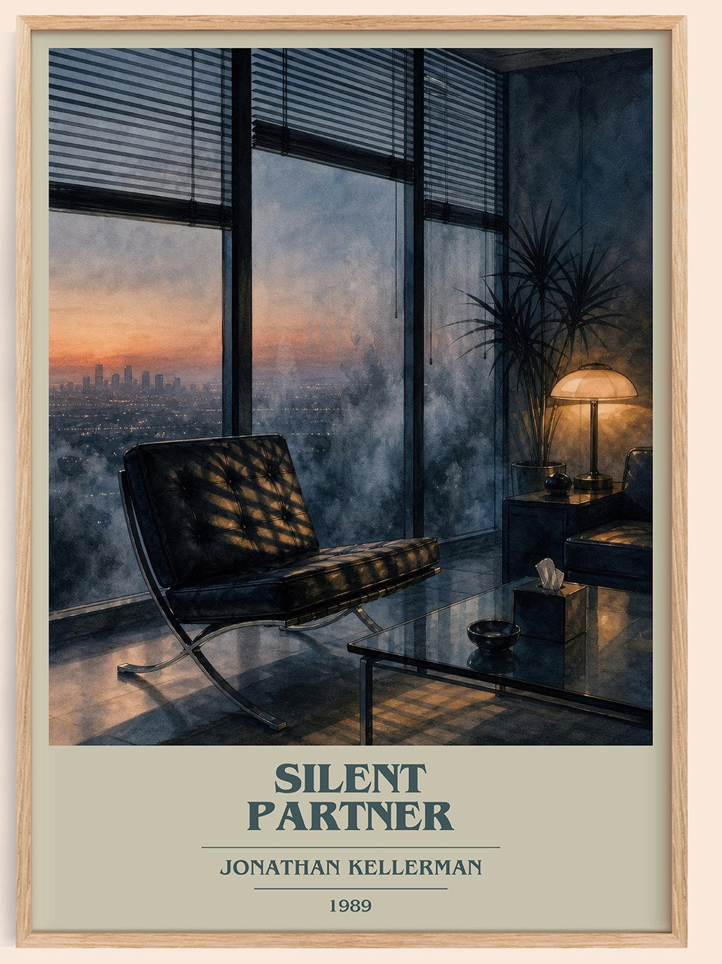 Silent Partner book cover book poster by Jonathan Kellerman – framed literary art print