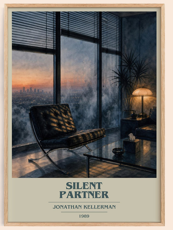 Silent Partner book cover book poster by Jonathan Kellerman – framed literary art print