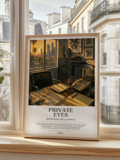 Private Eyes bookish poster colour and style options – Jonathan Kellerman book art