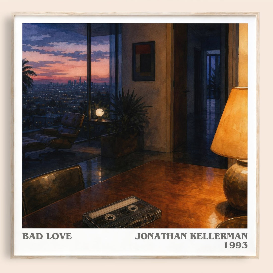 Bad Love literary book poster by Jonathan Kellerman – framed literary art print