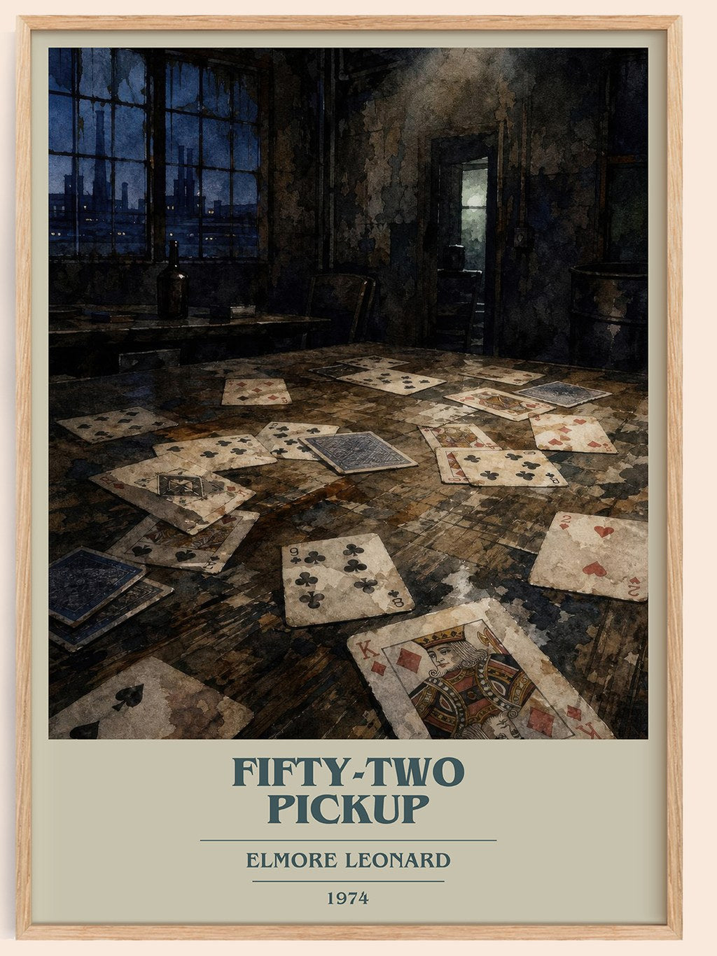 Fifty-Two Pickup book cover book poster by Elmore Leonard – framed literary art print