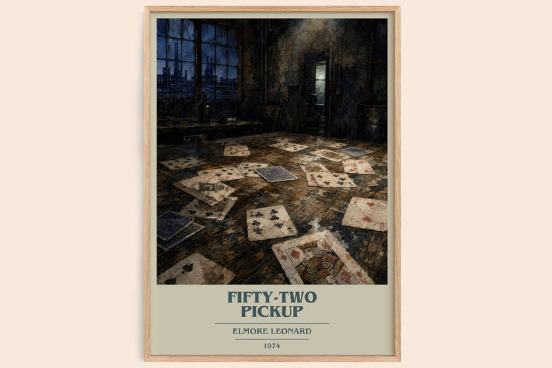 Fifty-Two Pickup Book Cover Poster by Elmore Leonard (Modern Minimalist style)