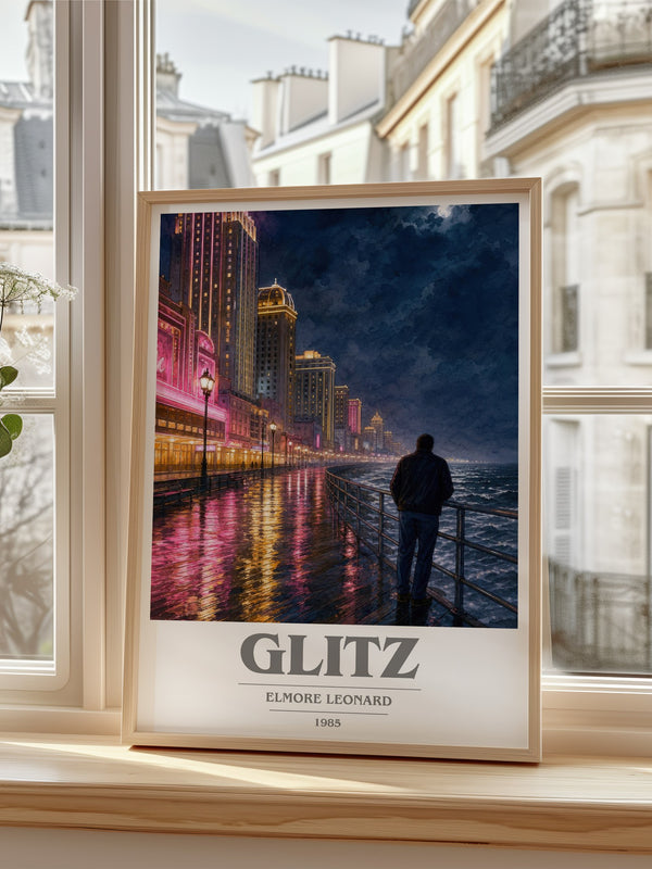 Glitz book cover poster colour and style options – Elmore Leonard book art