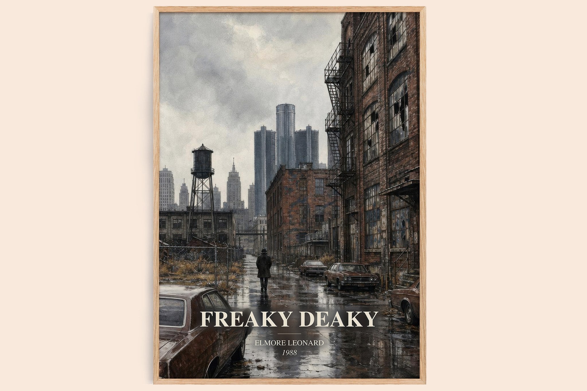 Freaky Deaky Book Watercolour Illustration by Elmore Leonard
