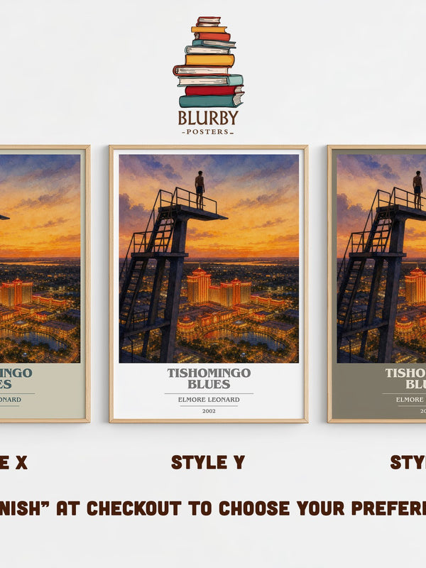 Tishomingo Blues book cover print in frame leaning in hallway – crime wall art