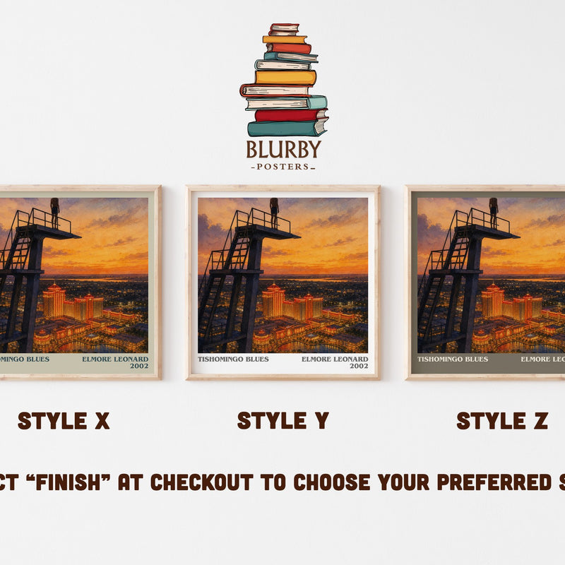Tishomingo Blues literary print in frame leaning in hallway – crime wall art
