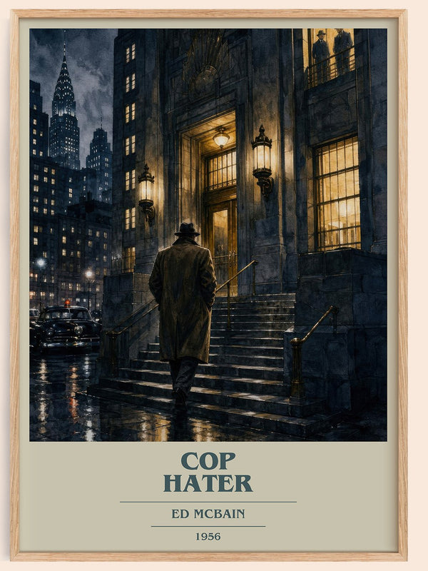 Cop Hater book cover book poster by Ed McBain – framed literary art print