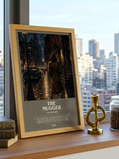 The Mugger bookish print framed by window – literary home decor