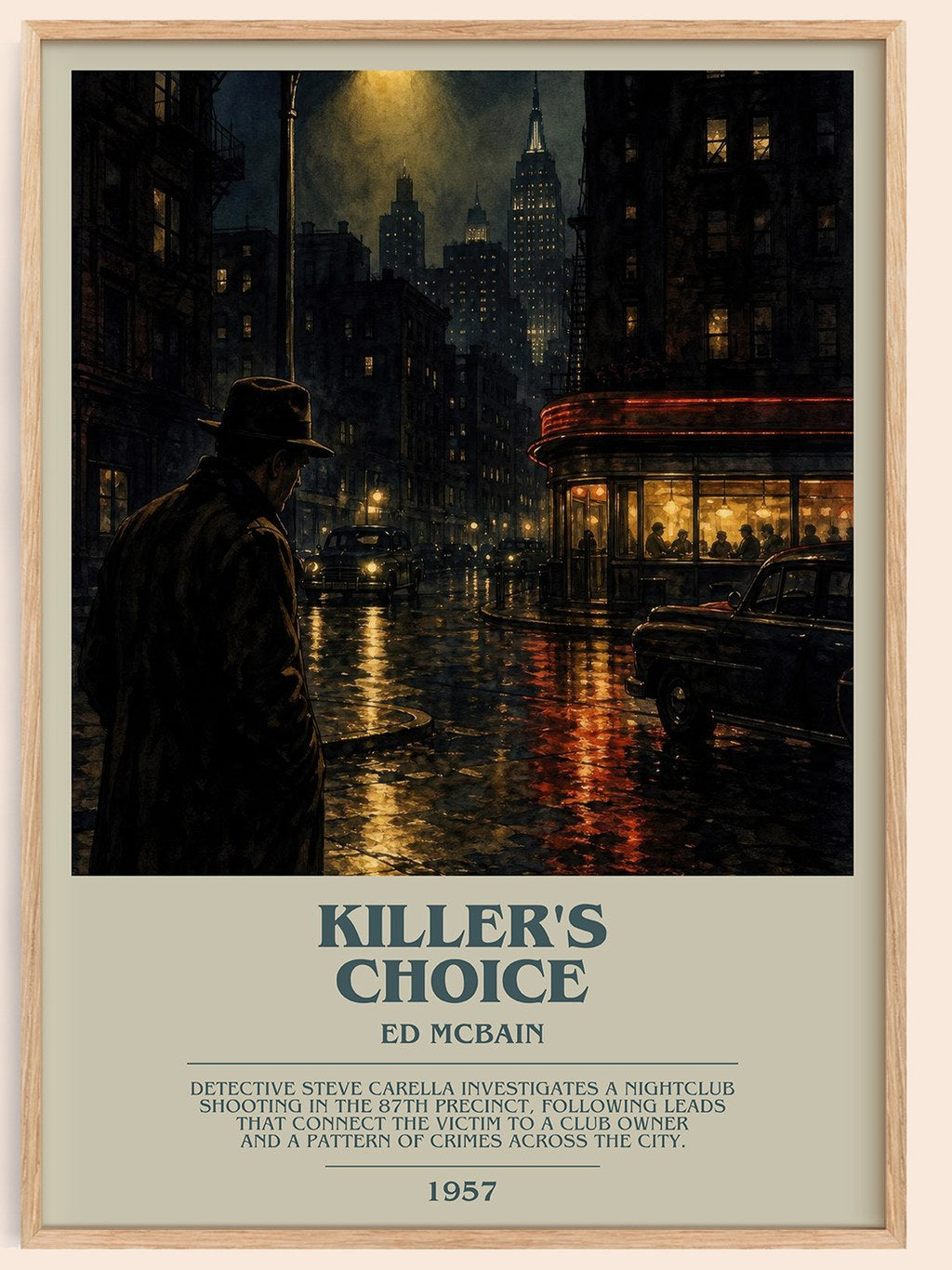 Killer's Choice bookish book poster by Ed McBain – framed literary art print