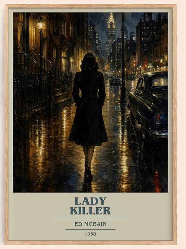 Lady Killer book cover book poster by Ed McBain – framed literary art print