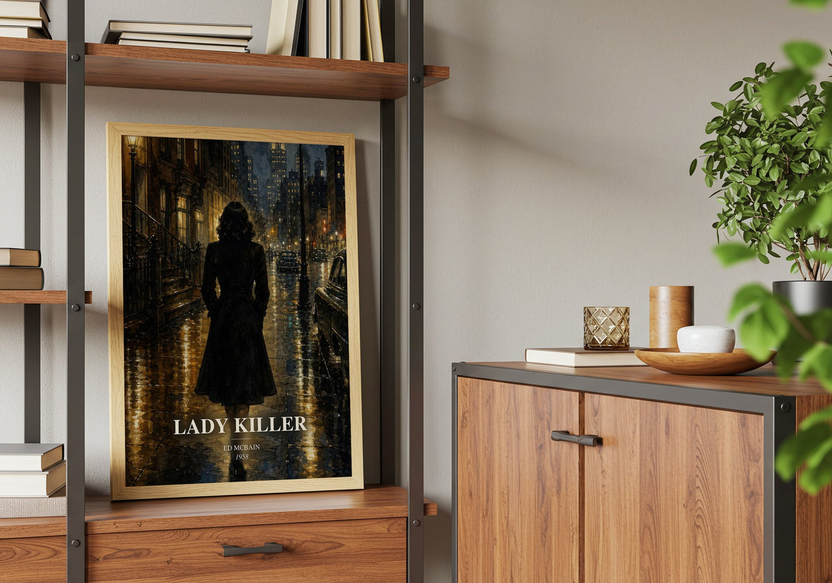 Lady Killer book watercolour illustration paper finish options – matte satin gloss