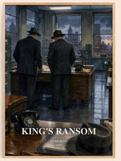 King's Ransom watercolour book poster by Ed McBain – framed literary art print