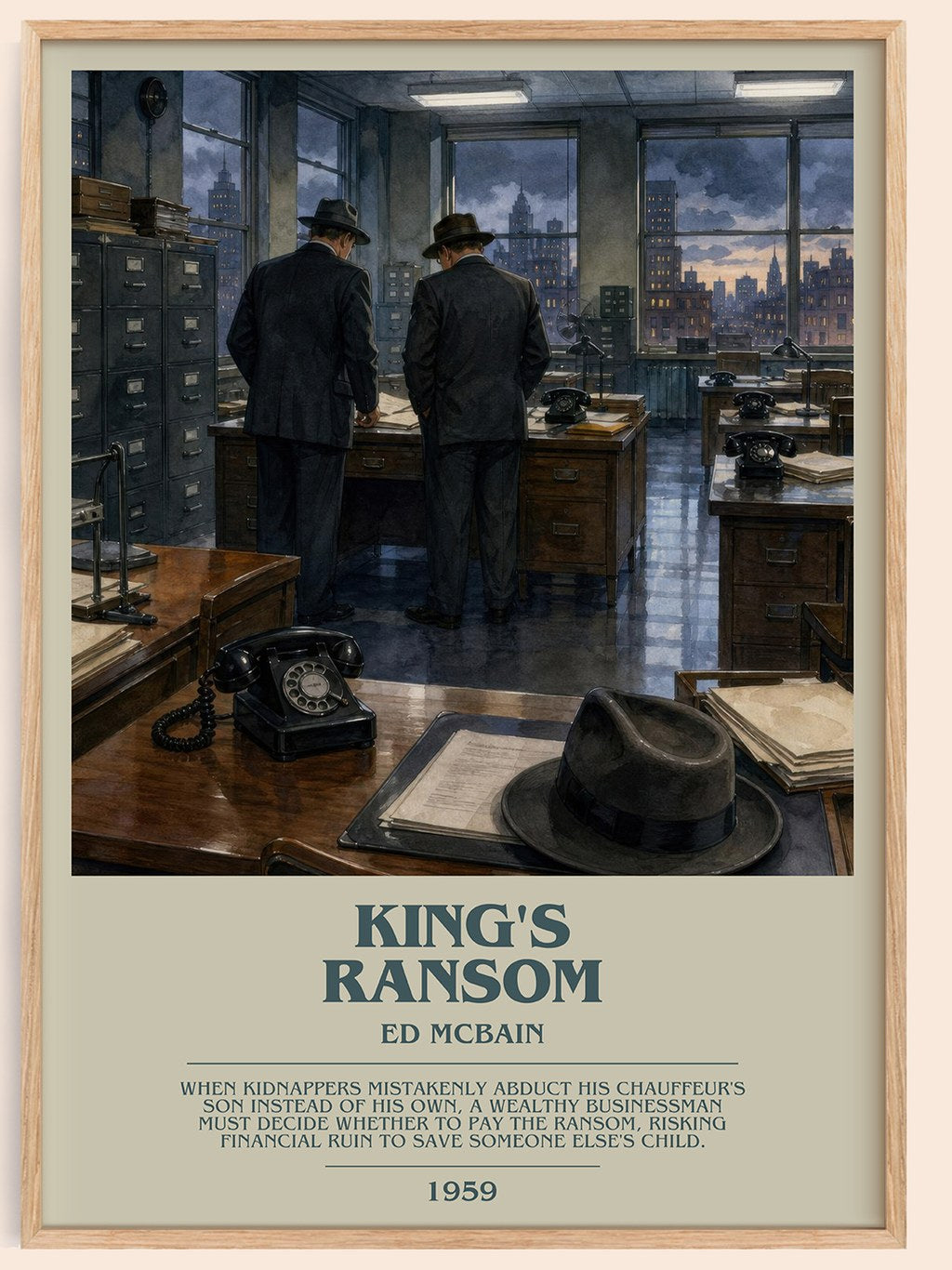 King's Ransom bookish book poster by Ed McBain – framed literary art print