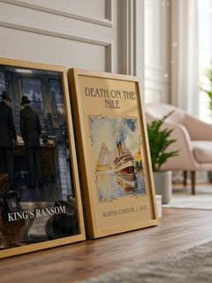 King's Ransom watercolour print framed by window – literary home decor