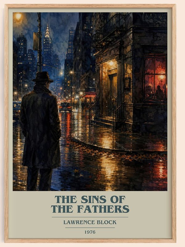The Sins of the Fathers book cover book poster by Lawrence Block – framed literary art print