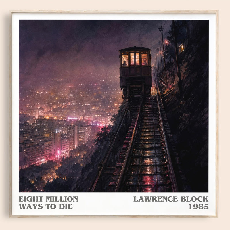 Eight Million Ways to Die literary book poster by Lawrence Block – framed literary art print