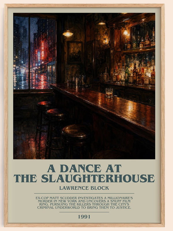 A Dance at the Slaughterhouse bookish book poster by Lawrence Block – framed literary art print
