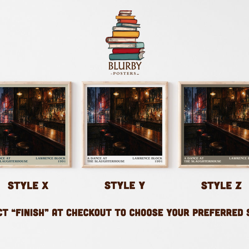 A Dance at the Slaughterhouse literary print in frame leaning in hallway – crime wall art