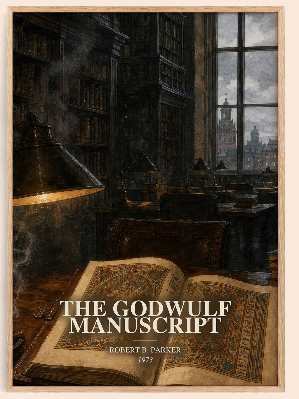 The Godwulf Manuscript watercolour book poster by Robert B. Parker – framed literary art print