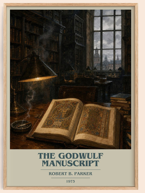 The Godwulf Manuscript book cover book poster by Robert B. Parker – framed literary art print