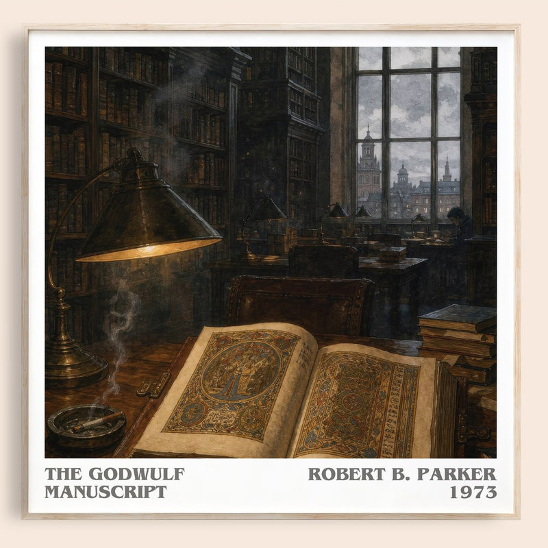 The Godwulf Manuscript literary book poster by Robert B. Parker – framed literary art print