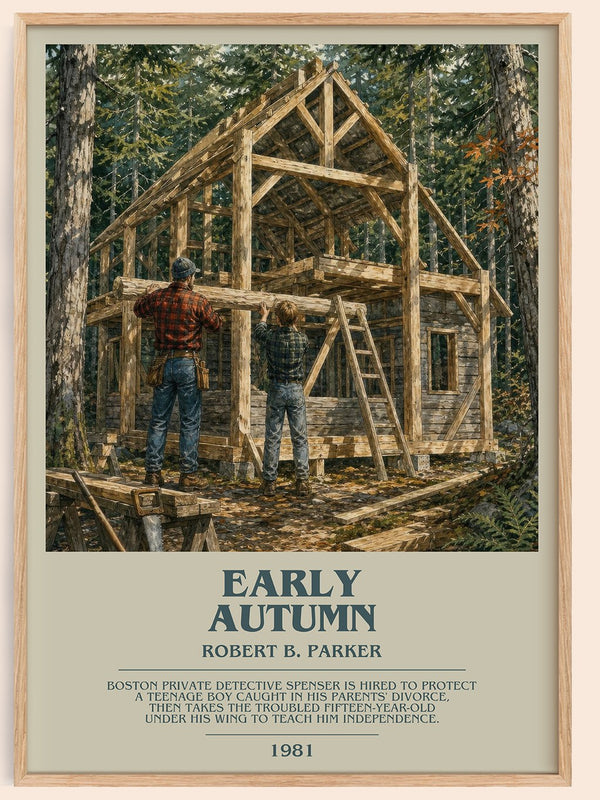 Early Autumn bookish book poster by Robert B. Parker – framed literary art print