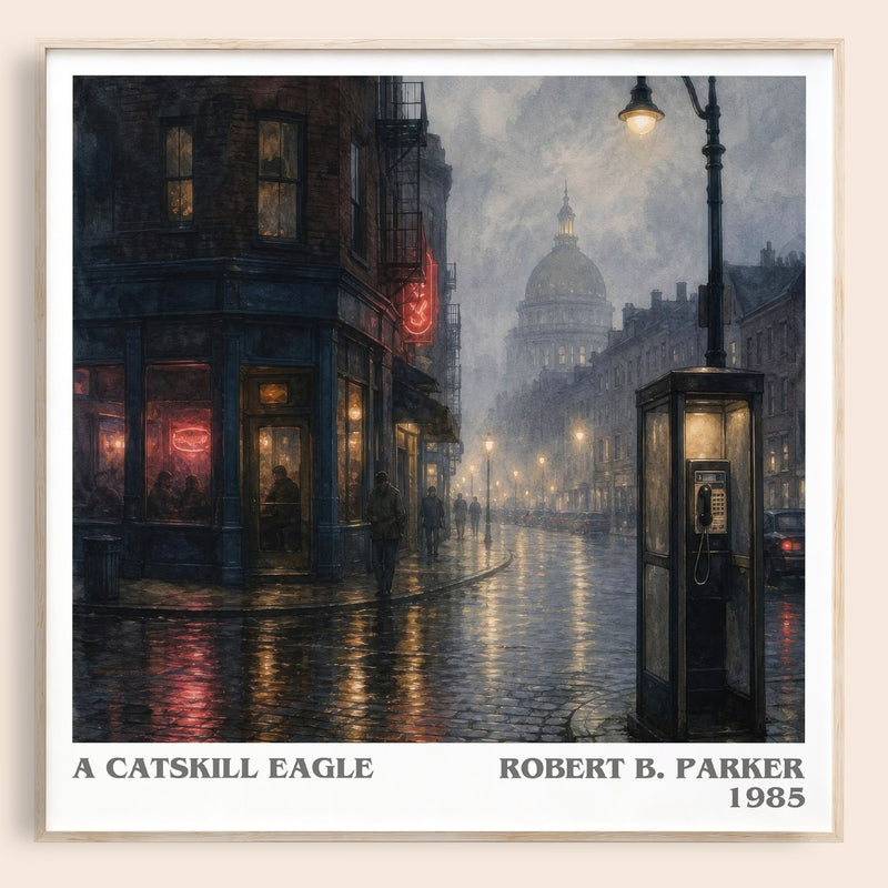 A Catskill Eagle literary book poster by Robert B. Parker – framed literary art print