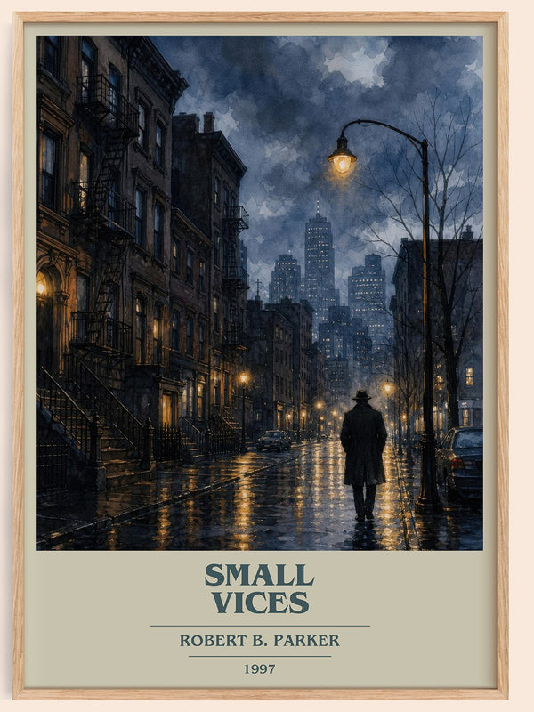 Small Vices book cover book poster by Robert B. Parker – framed literary art print