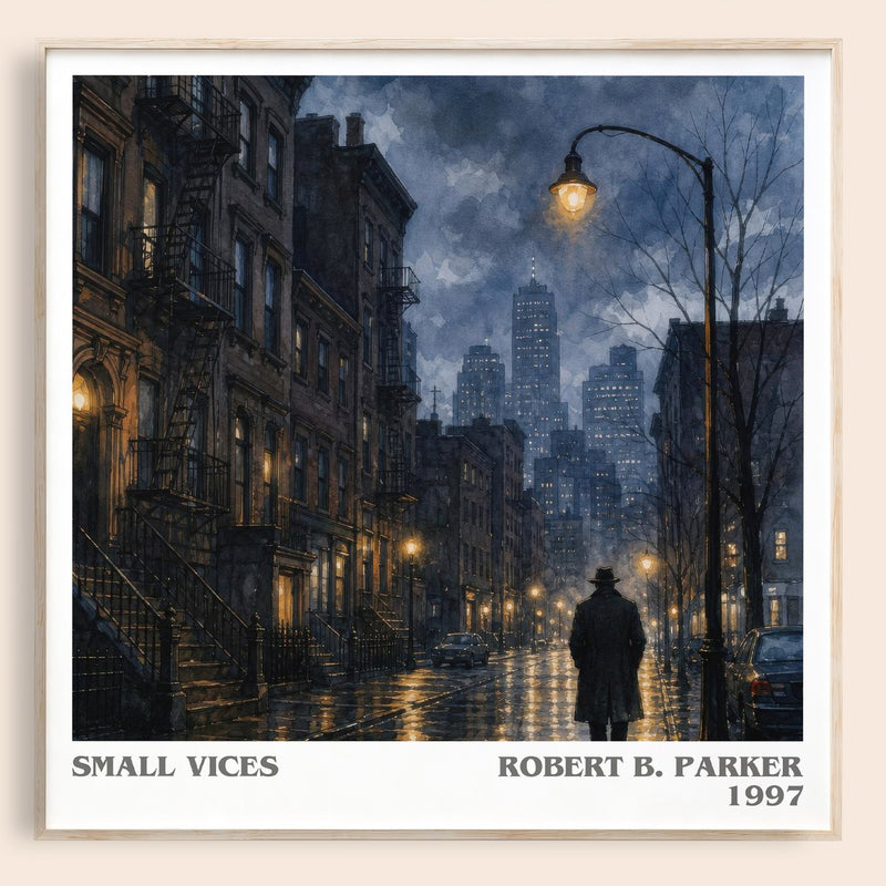 Small Vices literary book poster by Robert B. Parker – framed literary art print