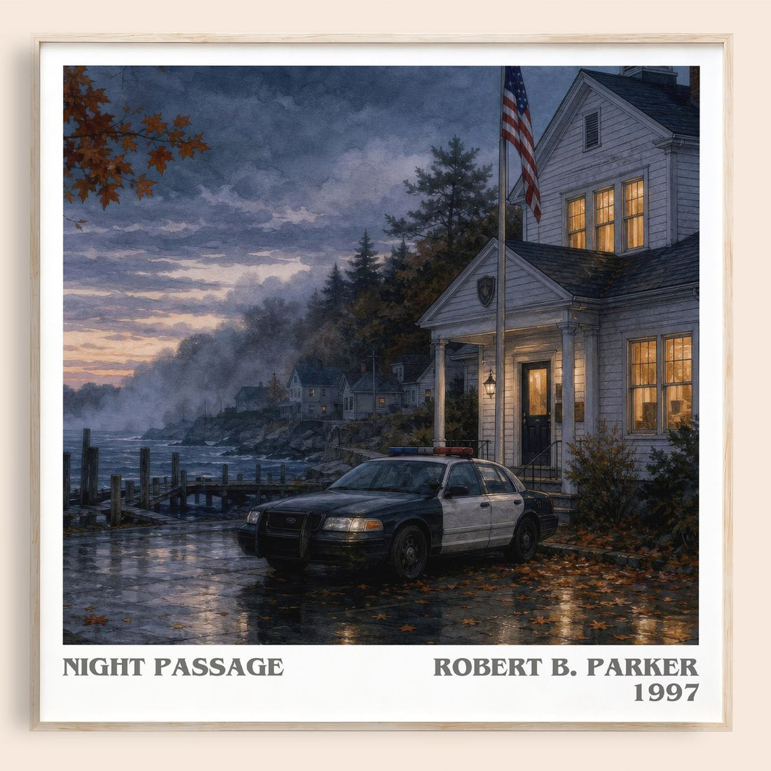 Night Passage literary book poster by Robert B. Parker – framed literary art print