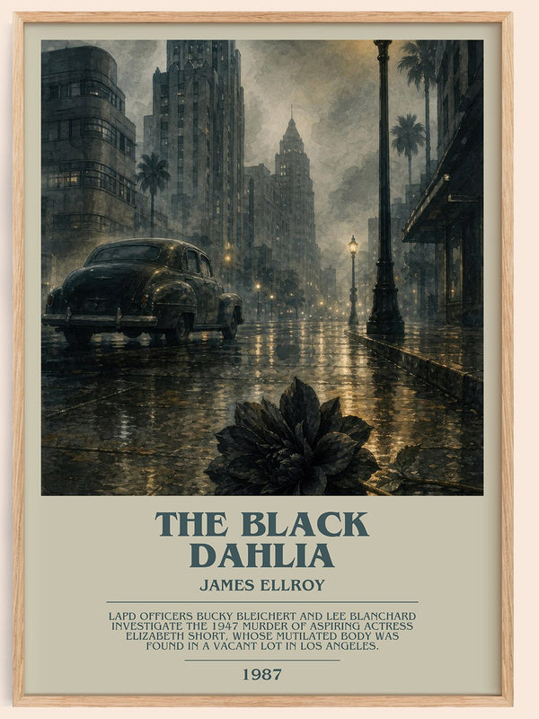 The Black Dahlia bookish book poster by James Ellroy – framed literary art print