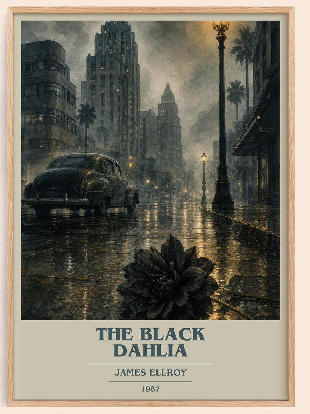 The Black Dahlia book cover book poster by James Ellroy – framed literary art print