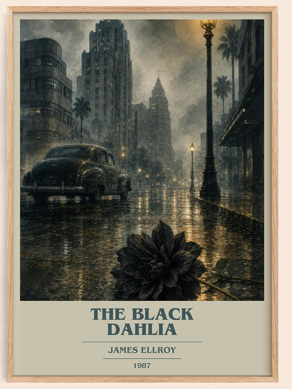 The Black Dahlia book cover book poster by James Ellroy – framed literary art print