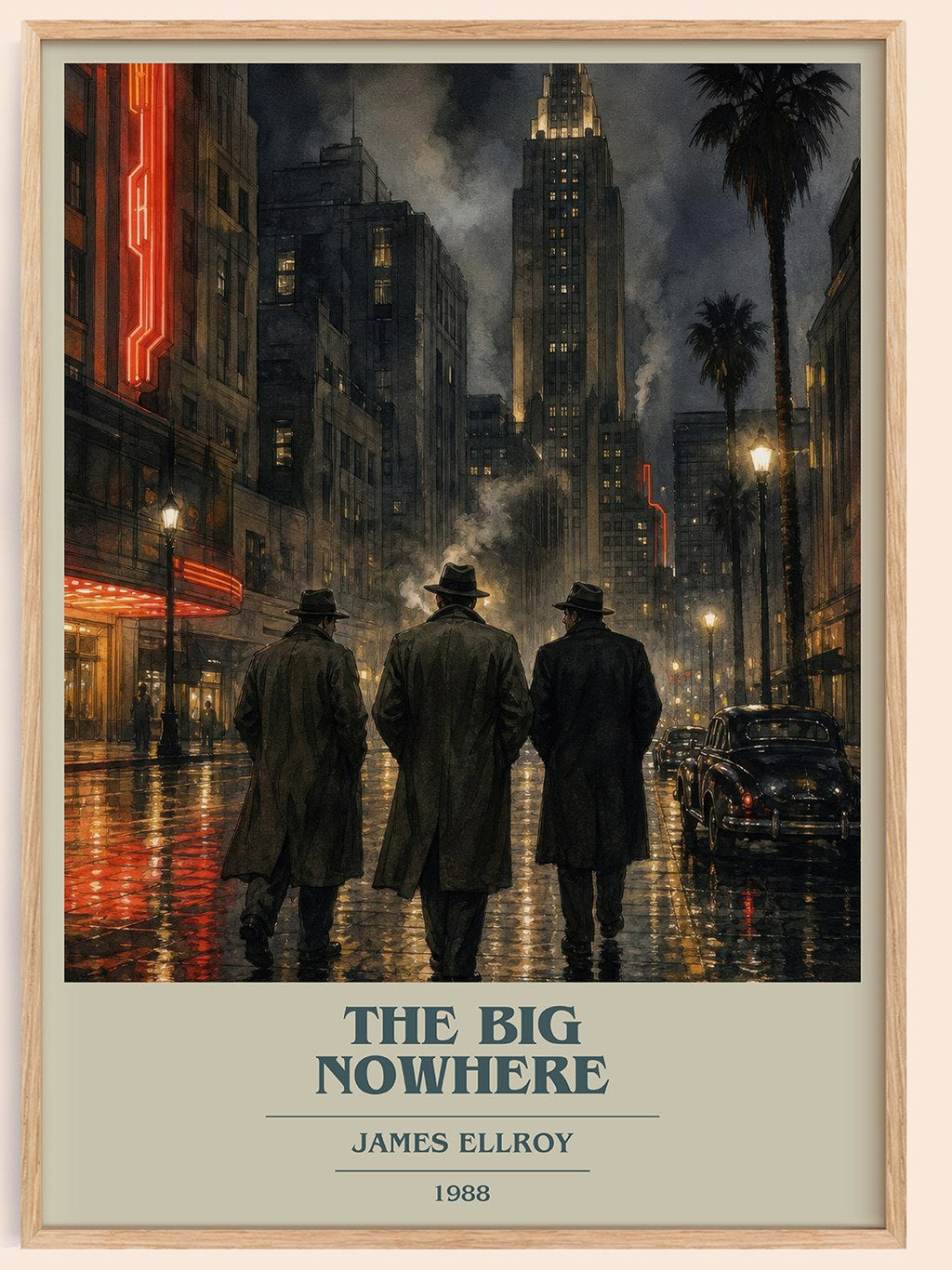 The Big Nowhere book cover book poster by James Ellroy – framed literary art print