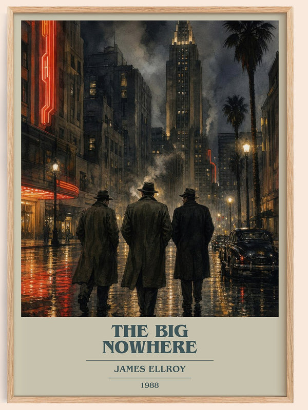 The Big Nowhere book cover book poster by James Ellroy – framed literary art print