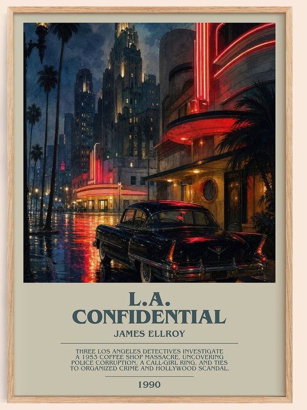 L.A. Confidential bookish book poster by James Ellroy – framed literary art print