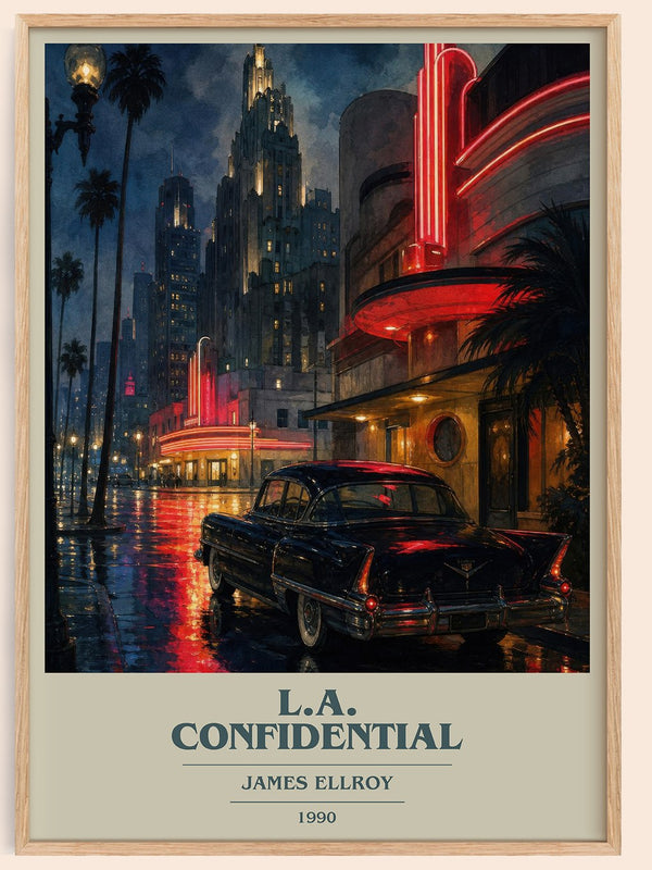 L.A. Confidential book cover book poster by James Ellroy – framed literary art print