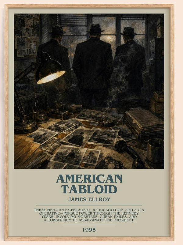 American Tabloid bookish book poster by James Ellroy – framed literary art print