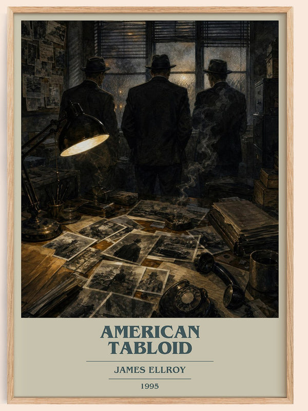 American Tabloid book cover book poster by James Ellroy – framed literary art print